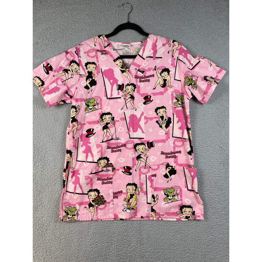 Betty Boop Scrub Top Womens Size S